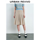 UR秋季新款女裝時(shí)尚通勤經(jīng)典A字廓形百褶半裙UYY540004 卡其 S