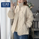 棉致2025秋冬新款韓版立領(lǐng)寬松羽絨棉服女時(shí)尚小個(gè)子保暖棉襖外套 米白色 L _115-135斤