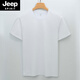 JEEP SPIRIT液氨絲光棉t恤男短袖長絨匹馬棉圓領三本針白小T男士t恤 漂白 L 建議 (140-160斤)
