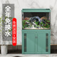 森森（SUNSUN）【包安裝】魚(yú)缸大型超白玻璃金魚(yú)缸客廳落地水族箱免換水底濾魚(yú)缸 0.8米長(cháng)34.5寬底濾(庫里藍)帶豪華養魚(yú)禮包