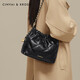 CinvaiKrose小c&k包包女包單肩包新款高質(zhì)感菱格水桶包通勤斜挎包三八節禮物 黑色