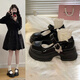 ACLNX粗跟瑪麗珍女鞋25秋冬新款小皮鞋日系jk配裙子百搭樂(lè )福鞋厚底單鞋 黑色 37 (235mm)