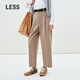 LESS綿羊毛通勤西裝褲女高腰百搭顯瘦垂感直筒九分褲女2P1E11350 217灰淺咖 L
