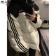 棉致復古拼接條紋不跑棉加厚棉服女新款羽棉衣絨服冬季外套面包服棉襖 米白色【B1322高品質(zhì)】 M 95-110斤