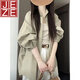 JEZE寬松休閑防曬開衫襯衣上衣春夏季新款設(shè)計感小眾長袖綠色襯衫外套 707#綠灰色【z】 M 【90-100斤】