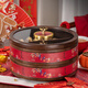 花語(yǔ)四季結婚實(shí)木輕奢干果盤(pán)糖果盒家用客廳茶幾堅果瓜子九宮格分格收納盒 柿柿如意4格干果盒（雙層）