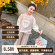 漢唐貝貝女童套裝春秋款2025新款女寶寶甜美洋氣花邊上衣兒童秋裝三件套潮 粉色 三件套 120 (建議105-115cm 4-5.2周歲)