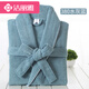 潔麗雅全棉毛巾浴袍女長(cháng)款睡袍男加厚情侶浴衣春秋冬吸水速干純棉家居袍 水灰藍 380加厚款純棉 XL(體重130-170斤)
