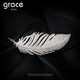 Grace Girl高端羽毛胸針女款精致時尚個性氣質(zhì)胸花大衣防走光生日禮物送女友 羽毛胸針+品牌禮盒
