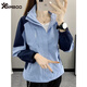 Simboo2025新款春季沖鋒衣女單層女款騎行服防風(fēng)登山服戶(hù)外運動(dòng)徒步外套 1858藍色-女單外套 2XL