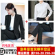 古緹琪黑色西裝套裝女春秋外套職業(yè)裝女裝套裝大學(xué)生面試正裝女士工作服 黑色西裝+褲子+白襯衫 M
