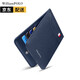 WILLIAMPOLO超薄便攜卡包男真皮零錢(qián)包卡套小卡夾駕駛證銀行卡防盜刷保護套 藍色十字紋-無(wú)鈔位 0卡位