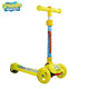 健得飛 快速可折疊2-9-11歲兒童閃光滑板車(chē)艾莎可升降調節三四輪搖擺車(chē) 小號海綿寶寶黃色