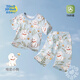 童戀初心嬰兒夏季薄款套裝純棉短袖七分褲男女童寶寶衣服春夏裝兒童家居服 【夏季短袖七分褲】百合花園 90