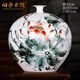 伯莎丹頓（BERTHA DENTON）景德鎮(zhèn)陶瓷器新中式手繪荷花花瓶客廳家居電視柜插花裝飾工藝擺件 大師手繪《和為貴》石榴瓶