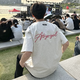 will not重磅純棉國(guó)潮牌美式刺繡字母短袖T恤男女ins高街寬松情侶休閑上衣 淺灰色 L 105-125