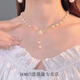 DOMEN老鳳凰金店款法式優(yōu)雅花朵珍珠項鏈女夏季輕奢小眾鎖骨鏈氣質(zhì)感 高品質(zhì)然淡水珍珠花朵項鏈
