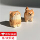 橙央木雕小柴犬橘貓桌面擺件 客廳臥室手工藝裝飾品造景婦女神節禮物 木雕擺件【柴犬+傲嬌貓】