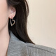 京蔻迪愛心形銀針耳環(huán)女時尚高感耳圈耳墜2025新款耳釘耳飾品 銀色愛心耳釘銀針