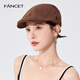 凡飾（FANCET）帽子女春夏英倫復(fù)古報(bào)童帽男士百搭休閑鴨舌帽純棉前進(jìn)帽 深栗棕M