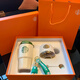 星巴克杯子禮盒保溫杯伴手禮禮物不銹鋼水杯情侶對杯咖啡杯吸管杯 橙色雙杯禮盒