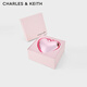 CHARLES&KEITH情人節限定禮盒鏈條愛(ài)心包生日禮物新年禮物送女友CK2-80701538 Pink粉紅色 小包