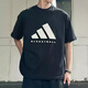 阿迪達斯 （adidas）短袖T恤男裝2025夏季新款運動(dòng)服針織透氣純棉舒適basketball上衣 JY0199黑色 M