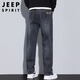 JEEP SPIRIT吉普牛仔褲男春夏季直筒男士牛仔褲彈力商務(wù)褲子 深灰- 32