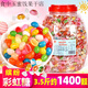 天鳳彩虹糖罐裝七彩QQ糖果彩色軟糖混合水果味兒童糖果喜糖 【桶裝1斤】約400粒