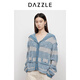 DAZZLE 地素毛衣2025年春季新款淺灰色針織提花開(kāi)衫 淺灰色 M