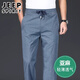 吉普（JEEP）高端亞麻冰絲夏季超薄款棉麻男士休閑褲直筒寬松中年運(yùn)動(dòng)褲男褲子 藍(lán)灰色 【亞麻薄款】 XL 【建議135-150斤】