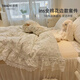唐裔ins花邊碎花全棉四件套韓式純棉少女床裙公主被套床上用品三件套 綠野仙蹤 【全棉面料】 1.8m四件套 床單款 被套200*230cm