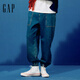 蓋璞Gap男裝春季款微彈中腰柔軟松緊休閑直筒束腳牛仔褲長(cháng)褲720846 中度水洗 L (175/84A)亞洲尺碼