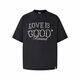 GOODBRAND輕奢LOVE IS GOOD珍珠標語(yǔ)短袖T恤男女時(shí)尚半袖上衣 黑色【經(jīng)典百搭】 M 衣長(cháng)73