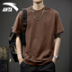 安踏（ANTA）安踏短袖T恤男士2026春夏季薄款寬松大碼休閑青少年潮流印花運動(dòng) 摩咖色【棉質(zhì)透氣】 L /175【適合120-140斤】
