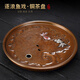 京也純銅鑲銀茶盤輕奢現(xiàn)代高級(jí)感家用辦公室功夫茶臺(tái)圓形儲(chǔ)水托盤小型 逐浪-紫銅鑲銀圓茶盤
