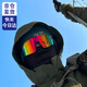 碩博卡戶(hù)外滑雪登山眼鏡墨鏡運動(dòng)太陽(yáng)鏡公路騎行眼鏡滑雪鏡護目鏡防風(fēng)鏡 【A款】黑框紅膜 高清視野
