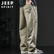 JEEP SPIRIT吉普美式工裝褲男士夏季寬松直筒休閑褲純棉闊腿男褲 杏色 2XL 