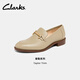 Clarks其樂(lè )女鞋Taylor Trim樂(lè )福鞋女復古小皮鞋單鞋通勤平底鞋豆豆鞋 淺沙色 建議拍小半碼 37.5