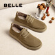 百麗（Belle）七夕禮物巴旦木吐司家族勃肯鞋男2025春季新工裝鞋A1857AM5 卡其色 40