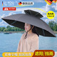 儷幽德國(guó)品質(zhì)頭戴雨傘雙釣魚傘帽頭戴式雨傘斗笠黑膠頭頂傘雙層大號(hào)遮 雙層115灰（特厚傘面】