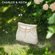 CHARLES&KEITH子母鏈條大容量流浪包托特包單肩斜挎包女包生日禮CK2-40671449 Cream奶白色 L