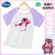 迪士尼女童夏裝草莓熊純棉短袖t恤2025夏季新款兒童SS98388 紫白 150
