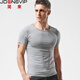 簡(jiǎn)束 短袖T恤男純色棉質(zhì)t恤夏季休閑運動(dòng)緊身t恤男圓領(lǐng)修身打底汗衫潮 灰色 M （55kg左右）