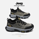 Jeep吉普戶(hù)外男鞋冬季2025新款登山鞋男真皮透氣防滑徒步鞋耐磨運動(dòng)鞋 灰色 40