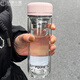 沽咚小茗水杯女雙層玻璃杯辦公泡茶杯耐高溫男女士茶水分離杯車載喝水杯子 粉色 300ml