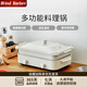Blind Barber多功能料理鍋家用電烤盤(pán)烤涮一體鍋烤肉鍋不粘鍋可蒸煮電蒸鍋可煎可炒電炒鍋可燉煮鴛鴦電火鍋 3.5L 主機+長(cháng)煎盤(pán)+深煮盤(pán)+蒸架