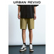 UR秋季新款男休閑運動(dòng)風(fēng)松緊腰抽繩超寬松短褲UMY640001 綠卡其 29