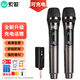 索愛 無線話筒一拖二U段帶接收器充電金屬調(diào)頻麥克風(fēng)舞臺(tái)戶外音響唱歌家用ktv演出主持會(huì)議通用套裝 WS10一拖二鋰電池充電話筒