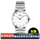 冠琴（GUANQIN）手表男女情侶超薄簡(jiǎn)約石英表時(shí)尚鑲鉆氣質(zhì)女表男士防水情人節禮物 鉆面本色白面【女款25mm】